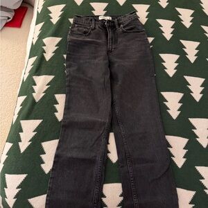 Abercrombie & Fitch Women's Charcoal Straight Leg Jeans